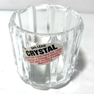 LEAD CRYSTAL Etched Votive 3D Candle Holder 2.5 x 2.5 inches